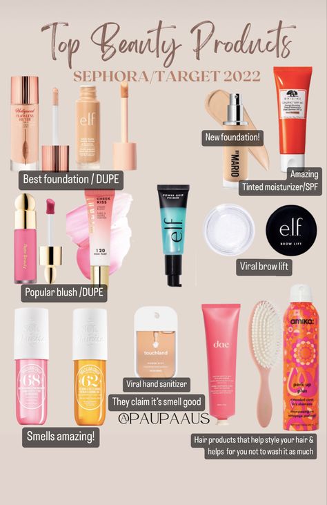 Affordable Makeup Aesthetic, Trending Face Products, Makeup Products 2023 Trends, Affordable Make Up Products, Viral Tik Tok Makeup Products, Affordable Clean Girl Makeup, Top Sephora Products, Trending Makeup 2023, Viral Drugstore Makeup