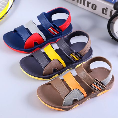 #EANF# Boys Summer Shoes, Girls Sandals Kids, Mens Sandals Fashion, Summer Shoes Sandals, Plastic Beach, Shoe Makeover, Rubber Slippers, Cheap Sandals, Kids Leather Shoes