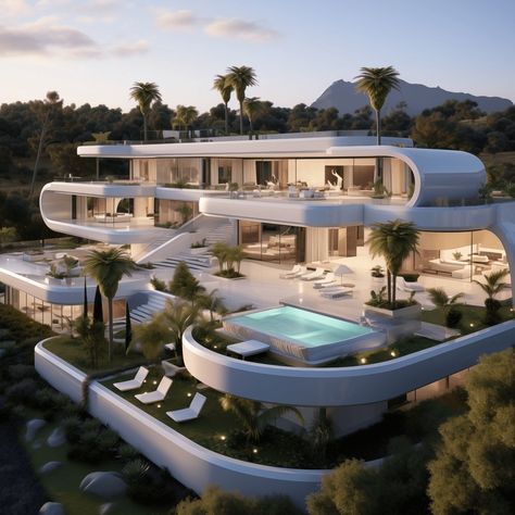 Futuristic Villa In Marbella In Marbella, Andalusia, Spain For Sale (13749997) Marbella Puerto Banus, Marbella Villas, Rental Property Management, Marbella Spain, Andalusia Spain, Modern Houses, Property For Rent, Water Views, Andalusia