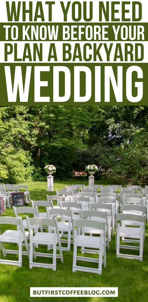 Backyard Wedding Table Layout, Backyard Wedding 200 Guests, Backyard Wedding Catering Ideas, Wedding In Your Backyard, Backyard Southern Wedding, Diy Yard Wedding, Wooded Backyard Wedding, How To Throw A Backyard Wedding, Backyard Wedding Diy Budget