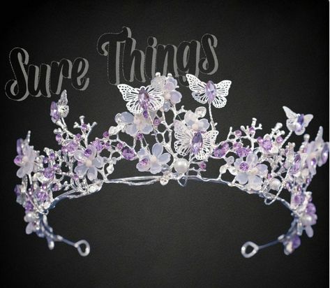 Purple Butterfly Crown, Sweet 16 Crowns, Quince Crowns, Butterfly Quince, Quince Crown, Prom Tiaras, Purple Prom, Quinceanera Crown, Butterfly Crown