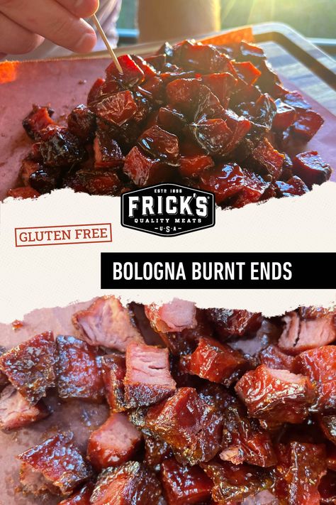 Bbq Bologna In Oven, Bologna Burnt Ends, Burnt Ends Recipe, Bbq Sauce Ingredients, Sweet Bourbon, Bite Size Food, How To Thicken Sauce, Burnt Ends, Ham Glaze