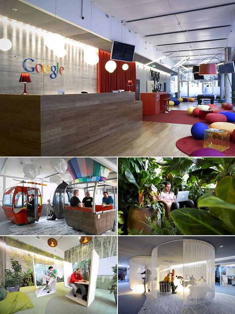 Coolest Corporate Headquarters - CNBC- Google Workspaces Design, Office Inspiration Workspaces, Google Office, Corporate Headquarters, Creative Office Space, Office Organization At Work, Cool Office Space, Office Space Design, Cool Office