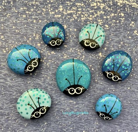 Rock Animals, Ladybug Rocks, Painted Rock Animals, Mandala Rock Art, Stone Art Painting, Painted Rocks Kids, Rock Painting Ideas, Painted Rocks Craft, Painted Rocks Diy