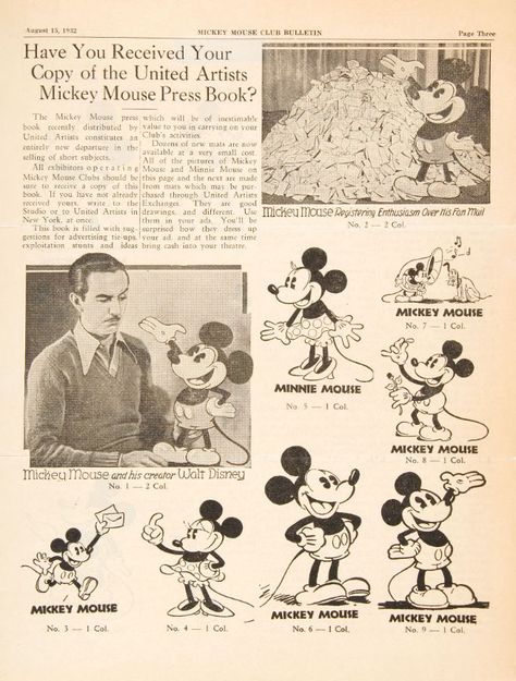 Hake's - “OFFICIAL BULLETIN OF THE MICKEY MOUSE CLUB” VOL. 2 NO. 15 THEATER OWNERS PROMO NEWSLETTER. The Mickey Mouse Club, Mickey Mouse Vintage, Drawing Disney, Grafika Vintage, Epic Mickey, Walt Disney Mickey Mouse, Oswald The Lucky Rabbit, Rubber Hose, Disney Posters