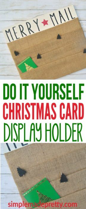 Diy Holiday Card Holder, Merry Mail Card Holder, Merry Mail Sign, Christmas Card Holder Display, Pop Up Christmas Tree, Card Holder Diy, Touch Watch, Merry Mail, Diy Christmas Card