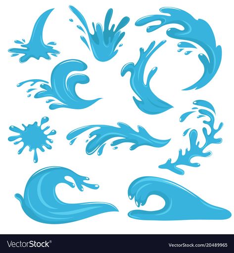 Water Splash Vector, Water Drop Drawing, Water Drop Vector, Wave Illustration, Water Illustration, Water Splash, Scene Creator, Alphabet Illustration, Water Drops