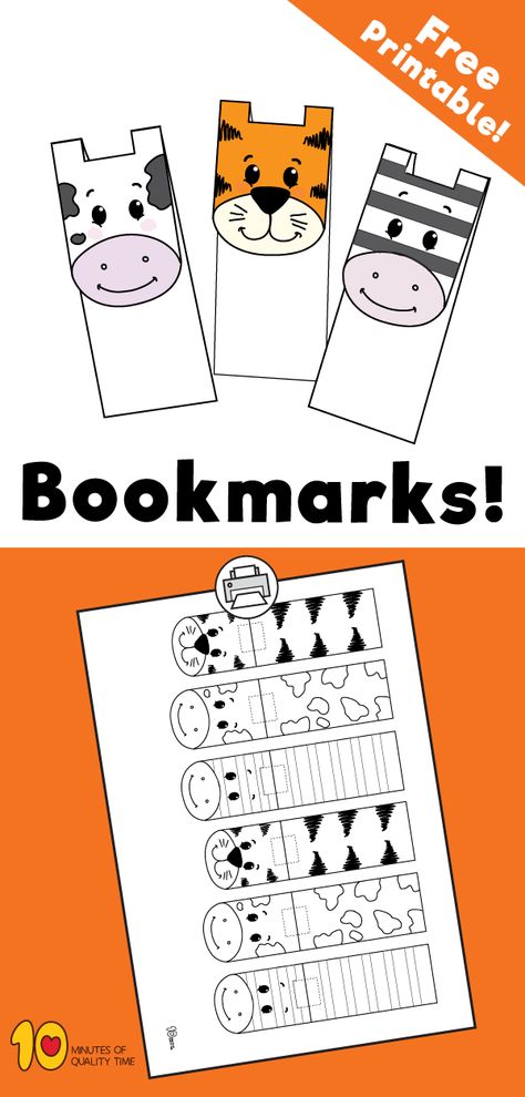 DIY Animal Bookmarks for Kids #Bookmark#freeprintable Penanda Buku Diy, Buku Diy, Bookmark For Kids, Animal Bookmarks, Animal Masks For Kids, Bookmarks For Kids, Vika Papper, Penanda Buku, Crown Drawing