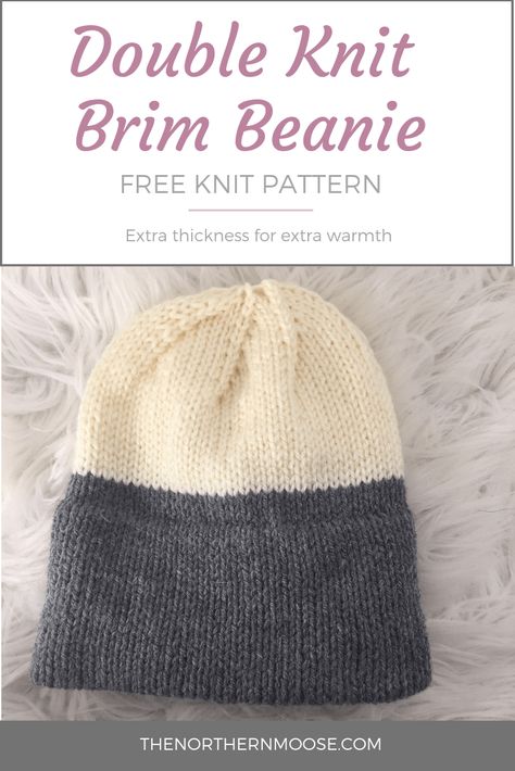 Step-by-step instructions showing you how to knit a double brim beanie. The extra thick brim add an extra layer of warmth to the hat. Icelandic Knitting Patterns Free, Knitted Hat Pattern, Knit Beanies, Hat Patterns Free, Crocheting Patterns, Knitting Patterns Free Hats, Seed Stitch, Knitted Wit, Beanie Pattern