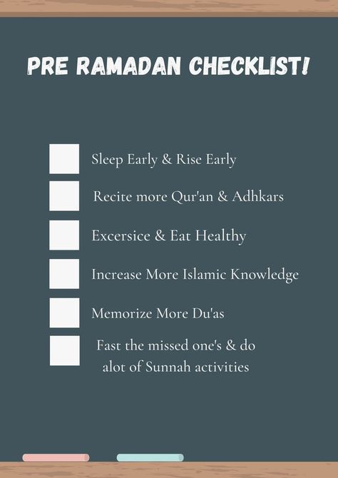 Ramadan Checklist, Preparing For Ramadan, Ramadan Printables, Ramadhan Quotes, Ramadan Tips, Ramadan Prayer, Morning Routine School, Islam Ramadan, Ramadan Kids