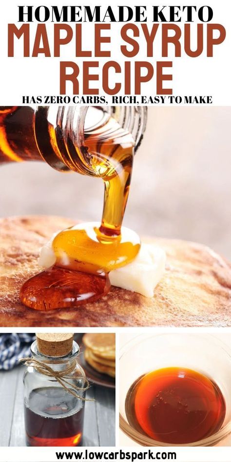 This keto maple syrup recipe is carb-free and rich, perfect for pouring over keto pancakes, waffles, or chaffles! Make this sugar-free maple syrup that tastes like the real thing but without the carbs. Give this easy keto pancake syrup recipe a try if you love your pancakes smothered in syrup, just like I do. Low Carb Syrup For Pancakes, Keto Pancake Syrup Recipe, Sugar Free Maple Syrup Recipe, Keto Pancake Syrup, Keto Syrup Recipe, Healthy Maple Syrup, Syrup Alternative, Keto Maple Syrup, Keto Syrup