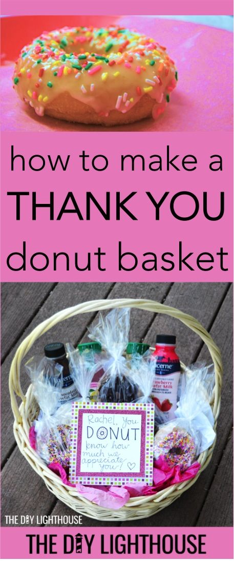 How to make a donut thank you basket | cute a clever ways to say thank you | doughnut basket for saying thanks | You DONUT know how much I appreciate you saying || Appreciation gift idea for teacher, coach, neighbor, friend, etc. Diy Lighthouse, Thank You Baskets, Work Diy, Diy Teacher Gifts, How To Say, I Appreciate You, Gifts For Teachers, Appreciation Gifts, Diy Holiday