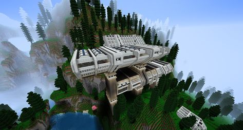 Minecraft Towers, Sci Fi Base, Minecraft Castle Designs, Modded Minecraft, Minecraft Town, Minecraft City Buildings, Minecraft Seeds, Minecraft Images, Building Inspiration