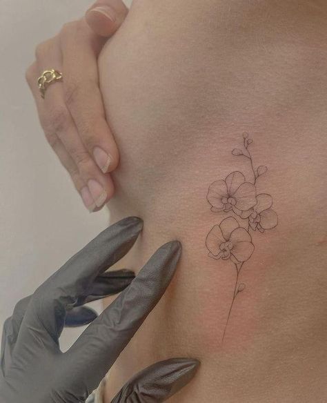 Orchid Flower Tattoo, Tattoo Orchid, Orchid Flower Tattoos, Delicate Tattoos For Women, Orchid Tattoo, Small Pretty Tattoos, Cute Tiny Tattoos, Classy Tattoos, Discreet Tattoos