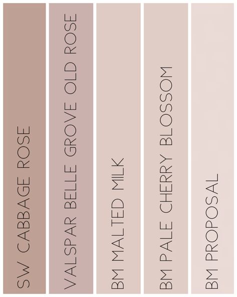 Behr Malted Milk, Muted Rose Paint, Whisp Of Mauve Benjamin Moore, Pink Brown Paint Color, Neutral Blush Paint Colors, Blush Beige Paint, Pale Cherry Blossom Benjamin Moore, Muted Blush Paint, Vintage Tea Rose Paint Behr Bedroom