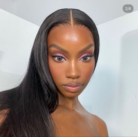 Brown Makeup Looks, Diy Wig, Makeup For Black Skin, Barbie Makeup, Brown Skin Makeup, Cool Makeup Looks, Purple Eyeshadow, Makeup Eye Looks, Face Card