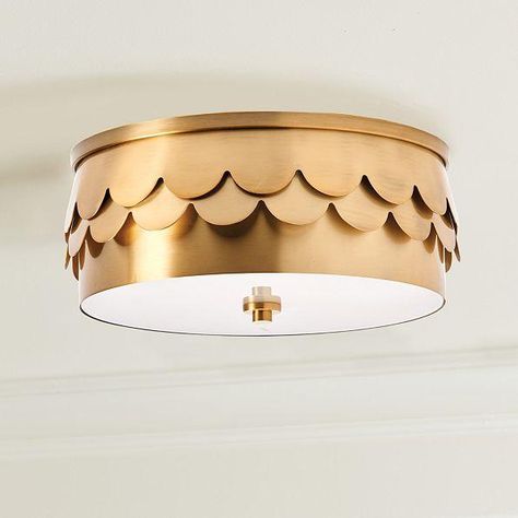 Suzette Gold Scalloped Ceiling Mount Star Lights On Ceiling, Star Ceiling, Flush Mount Lights, Up House, Big Girl Rooms, The Ceiling, Low Ceiling, Ballard Designs, Glass Diffuser