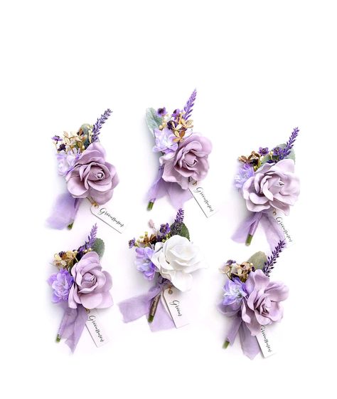 Lings moment Gardenia Boutonniere Lavender Fall Vintage Wedding, Purple Boutonniere, Lavender Boutonniere, Blue Boutonniere, Boutonnieres Prom, Groomsmen Boutonniere, Rose Boutonniere, Rustic Vintage Wedding, Fall Vintage