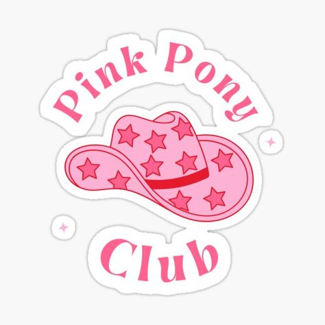 madilafemina Shop | Redbubble Chappel Roan Stickers, Pink Pony Club Tattoo, Chappell Roan Sticker, Cowboy Hat Drawing, Chappel Roan, Cowgirl Print, Pink Pony Club, Club Tattoo, Tattoo Board