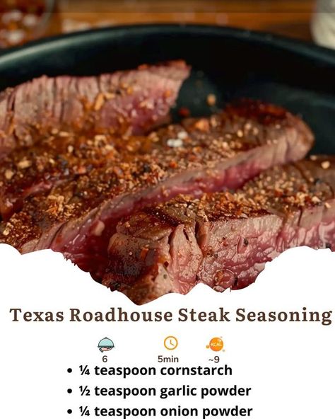 Recipestep Alldelishes Recipes, Roadhouse Steak Seasoning, Texas Roadhouse Steak Seasoning, Texas Roadhouse Steak, Seasoning And Spice, Steak Cuts, Texas Roadhouse, Steak Seasoning, Pan Seared