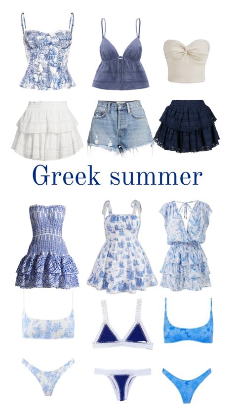 Greece Greek Summer Outfits, Greece Summer Outfits, Greek Outfit, Aesthetic Clean Girl, Greece Outfit, Greek Summer, Aesthetic Clean, European Summer Outfits, Preppy Summer Outfits