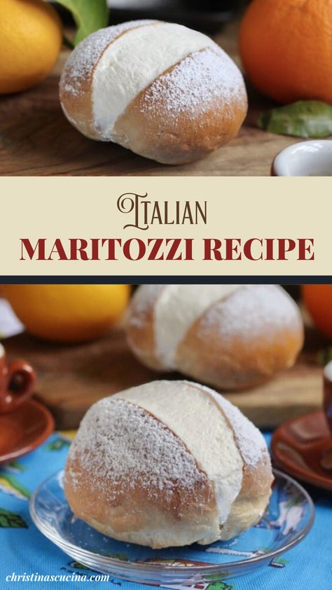 Italian Brioche Recipe, Italian Breakfast Pastries, Italian Pastries Traditional, Maritozzo Recipe, Italian Dunkers Recipe, Maritozzi Recipe, Italian Pastry Recipes, Italian Pastry Cream Recipe, Cream Filled Pastry