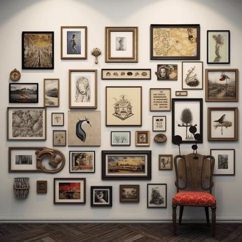 How to Make Your Walls Look Like an Art Gallery | Mindful Hues Luxury Gallery Wall, Shelves And Frames On Wall, Large Gallery Wall Living Rooms, Large Frame Gallery Wall, Basement Lounge, Gallery Wall Template, Gallery Wall Staircase, Small Gallery Wall, Gallery Wall Design