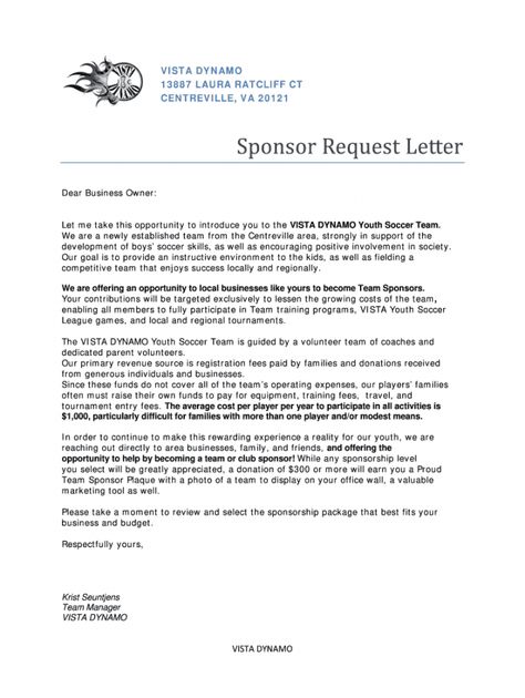 football sponsorship letter fill out and sign printable pdf template signnow sports team sponsorship proposal template from Brandon Oliver Sponsorship Levels, Donation Request Letters, Fundraising Letter, Sponsorship Package, Sponsorship Letter, Donation Letter, Sponsorship Proposal, Nonprofit Management, Proposal Letter