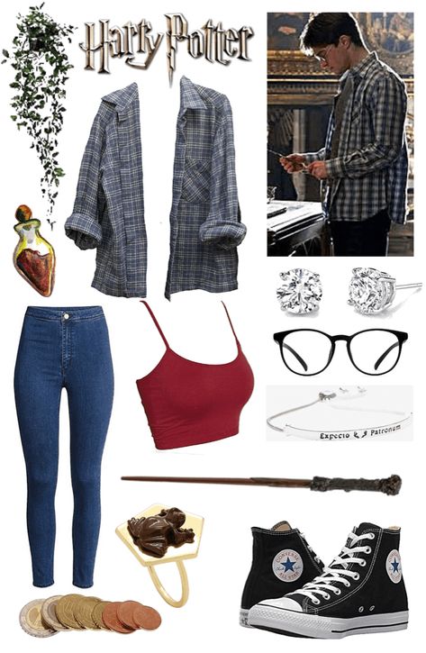 Hogwarts Outfits Gryffindor, Gryffindor Aesthetic Outfit, Bookworm Clothes, Harry Potter Outfit, Gryffindor Outfit, Stile Harry Potter, Hogwarts Outfits, Harry Potter Style, Academia Style