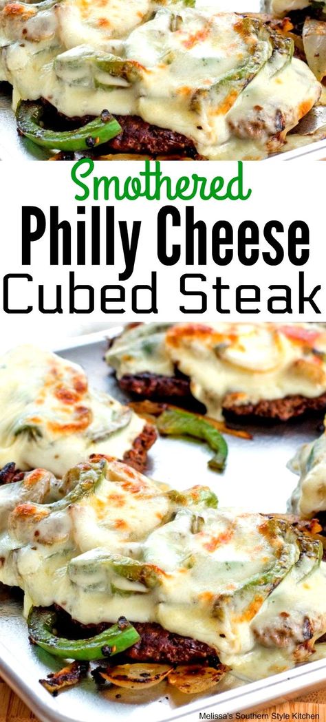 Food Beef Recipes, Cubed Steaks, Beef Cube Steak Recipes, Beef Cubed Steak, Cubed Steak, Cube Steak Recipes, Food Beef, Cube Steak, Philly Cheese