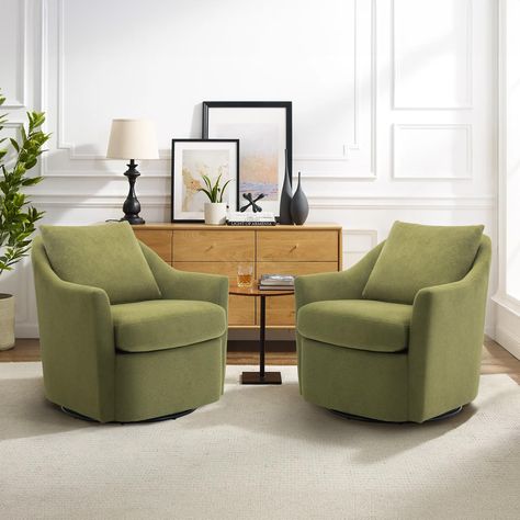 PRICES MAY VARY. COMFY LIVING ROOM ACCENT CHAIR: Experience the ultimate comfort and style with our premium accent arm chair. Designed with a 360° swivel base, this swivel sofa chair allows you to effortlessly find the perfect position for relaxation. Made of selected polyester, the fabric is not only soft-touch and comfortable but also durable, ensuring long-lasting use in your home SUPPORTIVE SWIVEL CHAIR: Our 360° swivel sofa chair features an elegant silhouette that adds sophisticated style Four Chairs Seating Area Sitting Rooms, Round Table With Swivel Chairs, Accent Chairs Set Of 2, Swivel Chairs In Living Room, Vintage Accent Chairs For Living Room, 2 Chairs In Living Room, Table Between Two Chairs Living Rooms, Living Room With Chairs Only, Small Accent Chairs For Living Room