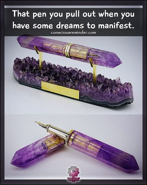 #Crystals #Amethystcrystal Stylo Art, Purple Pen, Sette Nani, St Dupont, Seni Origami, Take My Money, The Pen, 판타지 아트, Cool Inventions