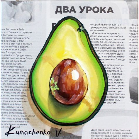 Avocado painting, Exclusive fruit oil painting, Kitchen newspaper painting, Food canvas painting. Food Canvas Painting, Kitchen Painting Art, Painting Avocado, Painting On Newspaper, Painting For Kitchen, Fruit Oil Painting, Newspaper Painting, Avocado Painting, Avocado Art