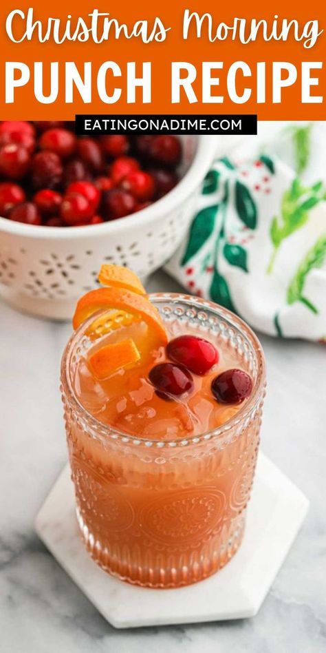 Christmas Breakfast Drinks, Breakfast Punch Recipe, Breakfast Punch, Christmas Morning Punch, Thanksgiving Punch, Eggnog Drinks, Easy Punch Recipes, Christmas Punch Recipes, Fall Cocktails Recipes