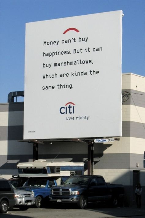 Haha, So true! Banks Advertising, Copywriting Ads, Banks Ads, Out Of Home Advertising, Copy Ads, Paula Scher, Clever Advertising, Creative Thoughts, Money Cant Buy Happiness