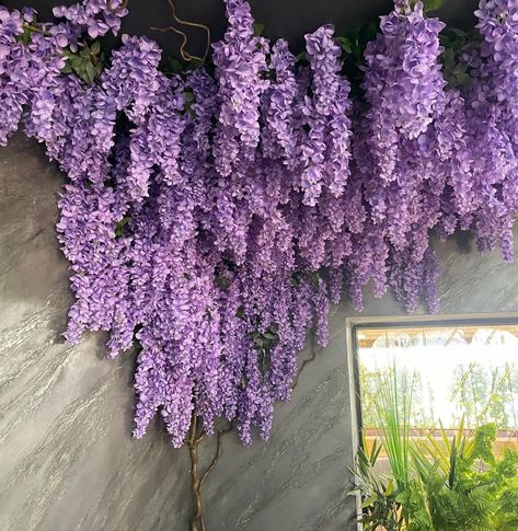 Luxury Premium Wisteria Garland, Purple Wisteria Garland, Wisteria Arch, Faux Wisteria Flowers, Wedding Flower Arch, Wisteria Arch Faux Tree Branches, Wisteria Garland, Silk Flower Decor, Wisteria Wedding, Trailing Flowers, Flower Ceiling, Wisteria Tree, Purple Wisteria, Fleurs Diy