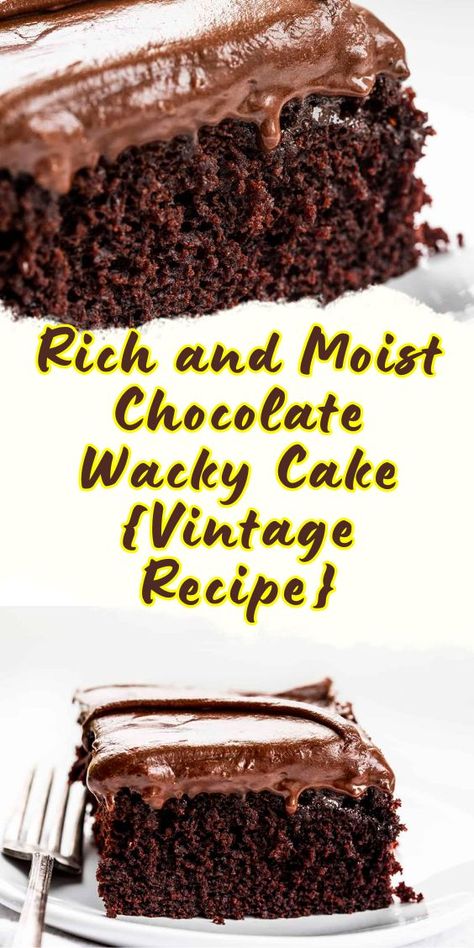 Chocolate Wacky Cake, Cake Recipes Without Milk, Cakes Square, Wacky Cake Recipe, Wacky Cake, Pudding Cakes, October Fest, Scooby Snacks, Trifle Recipe