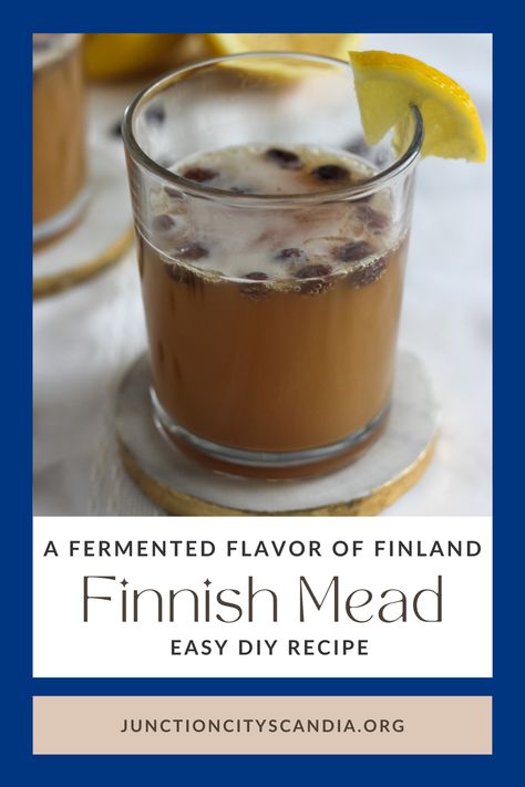 A fermented flavor of Finland. Sima a Finnish mead is easy to make at home and can be a fun DIY project. We have an easy recipe to follow here on the blog. Finnish Sima Recipe, Finnish Mushroom Soup, Lemon Caramel, Aebleskiver Recipe, Meanwhile In Finland, Satw Finland, Finnish Recipes, Junction City, Finland Prime Minister