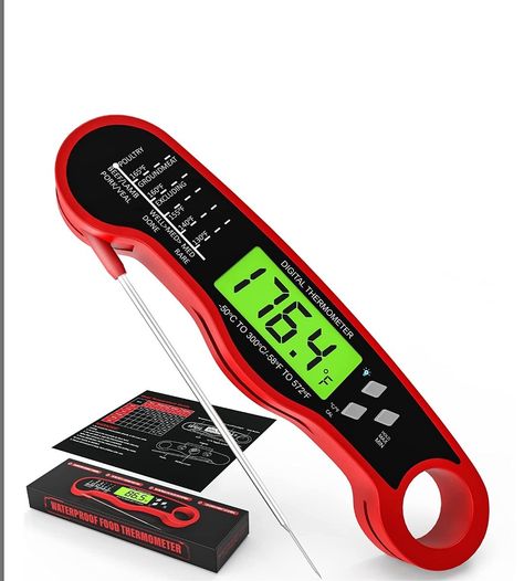 AWLKIM Meat Thermometer Digital - Fast Instant Read Food Thermometer for Cooking, Candy Making, and Outside Grill, Waterproof Kitchen Thermometer with Backlight & Hold Function#affiliatelink Outside Grill, Cooking Thermometers, Stocking Stuffers For Adults, Kitchen Thermometer, Digital Meat Thermometer, Cooking Thermometer, Meat Thermometer, Food Thermometer, Digital Thermometer