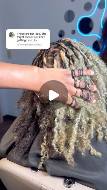 Loctician (Jada) on Instagram: "Everyone hair will lock differently and uniquely and that okay. Her locs are literally so pretty and fluffy 🥺😍thank you for trusting me with your locs   Style: retwist (90-129) Location: Conyers, Ga  Interested in booking? All new clients must join the waitlist. Link and Prices in in my bio 🤍  🚨BE SURE TO READDD THE POLICY🚨 - - follow (@jayslayedthat) for more  - - - #jayslayedthat #starterlocsatl #starterlocstyles #curlylocs" Short Goddess Faux Locs With Curls, Ash Blonde Locs, Fluffy Locs, Jah Locs, Unique Loc Styles, Dreads Black Women, Dreads Styles For Women, Starter Locs, Dreads Styles