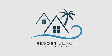 resort beach logo design vector with icon palm creative concept Beach Resort Logo, Beach Logo Design, Resort Logo Design, Palm Beach Resort, Beach Logo, Resort Logo, Fabric Painting Techniques, Creative Concept, Resort Beach