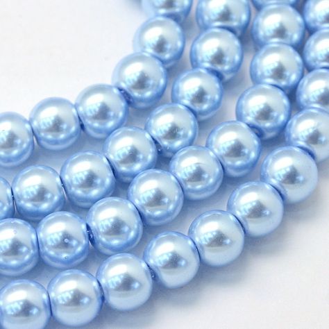 Jewelry Making Patterns, Baby Blue Aesthetic, Light Blue Aesthetic, Valerian, Diy Crafts Jewelry, Periwinkle Blue, Blue Pearl, Bijoux Diy, Bead Strand