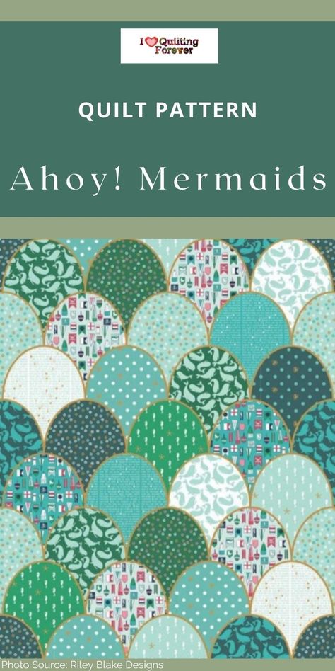 Mermaid Quilt Pattern Free, Scallop Quilt Pattern, Mermaid Quilt Ideas, Mermaid Quilt Pattern, Clamshell Quilt, Scalloped Quilt, Mermaid Quilt, Mermaid Purse, Baby Quilt Patterns