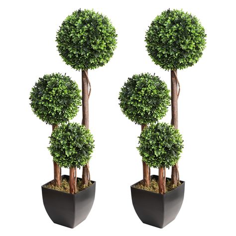 PRICES MAY VARY. [Detachable Design]: This faux boxwood plants outdoor consists of three balls and three poles. The three balls are freely removable and combinable, you can put different sizes of balls on the poles you want [Lifelike & Realistic]: Our topiary trees artificial outdoor are crafted with utmost precision, boasting lifelike details that will leave your guests in awe. With realistic textures, they bring nature's beauty right into your space [Perfect Size for Decor]: The size of our to Faux Boxwood, Boxwood Plant, Artificial Topiary, Plants Outdoor, Artificial Boxwood, Topiary Trees, Artificial Trees, Outdoor Settings, Nature Beauty