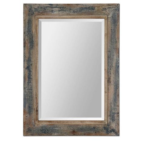 PRICES MAY VARY. Nullify Finish: Distressed Slate Blue/Aged Wood/Rustic Ivory Material: MDF Material: MDF Tile Framed Bathroom Mirror, Slate Blue Walls, Beach Mirror, Speakeasy Decor, Rustic Mirror, Distressed Mirror, Farmhouse Mirrors, Aged Wood, Western Rustic