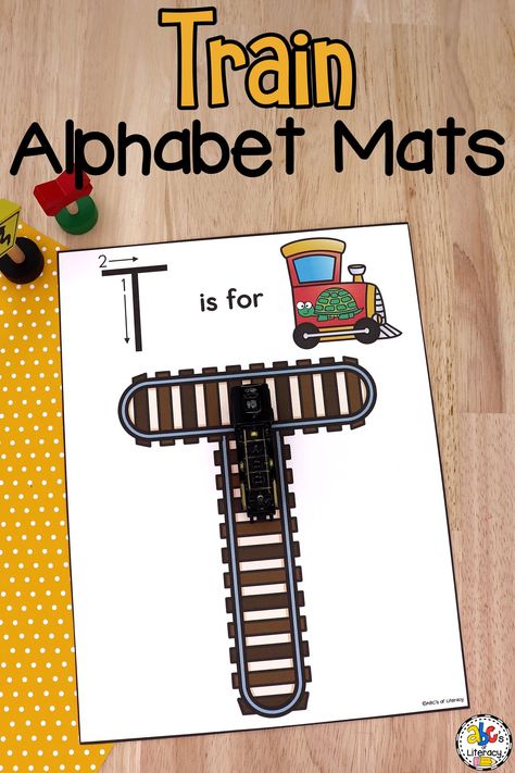 All Aboard! Chugga, Chugga Choo-Choo, it’s time for learning the ABC’s with these themed Train Alphabet Mats! The train track-shaped capital letters on these alphabet mats make practicing how to form capital letters fun for your young conductors! Click on the link to learn more! https://abcsofliteracy.com/train-alphabet-mats/ Transportation Alphabet, Alphabet Train, Alphabet Letter Activities, Race Training, Letter Activities, Alphabet Preschool, Alphabet Activities, Train Tracks, Lettering Alphabet