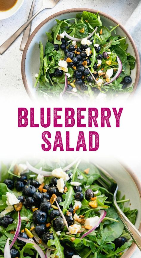 Blueberry Salad Dressing, Salad Dressing Vinaigrette, Blueberry Salad Recipes, Blueberry Spinach Salad, Dressing Vinaigrette, Salad With Spinach, Balsamic Vinaigrette Recipe, Salad With Balsamic Dressing, Blueberry Salad