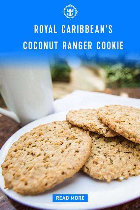 Royal Caribbean Ranger Cookies Recipe, Coconut Ranger Cookies, Royal Caribbean Recipes Food, Royal Caribbean Coconut Cookies, Coconut Ranger Cookies Royal Caribbean, Royal Caribbean Recipes, Ranger Cookies Recipe, Ranger Cookie, Ranger Cookies