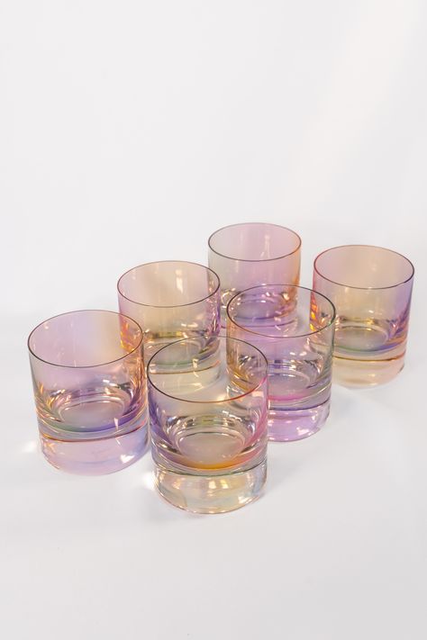 - Hand-blown colored glass made by glass artisans in Poland

- Set of 6

- Diameter: 3.25 inches

- Height: 4 inches

- Capacity: 8.25 ounces

- Care Instructions: Hand wash only.

- PRE-ORDER: Expected to ship by November 2023. Colored Rocks, Bebidas Do Starbucks, Small Business Gifts, College Apartment Decor, Treasure Hunting, Boho House, Cute Kitchen, Landscape Decor, Cute Home Decor