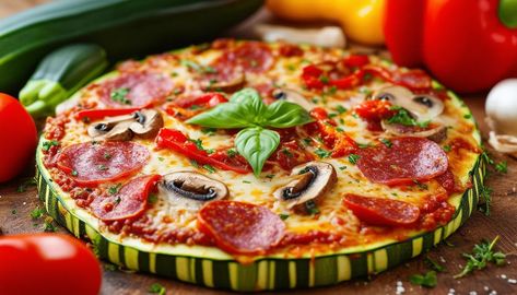 Easy Low-Carb Zucchini Crust Pizza Recipe | Quick & Delicious School Cookies Recipe, Quick Pizza Recipes, Zucchini Crust, Easy Zucchini Recipes, Quick Pizza, Easy Peasy Recipes, Easy Zucchini, Low Carb Zucchini, Kebab Recipes